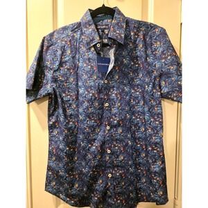 Jack Maverick Men's Short-Sleeve Floral Button Down Shirt, SZ M NWT